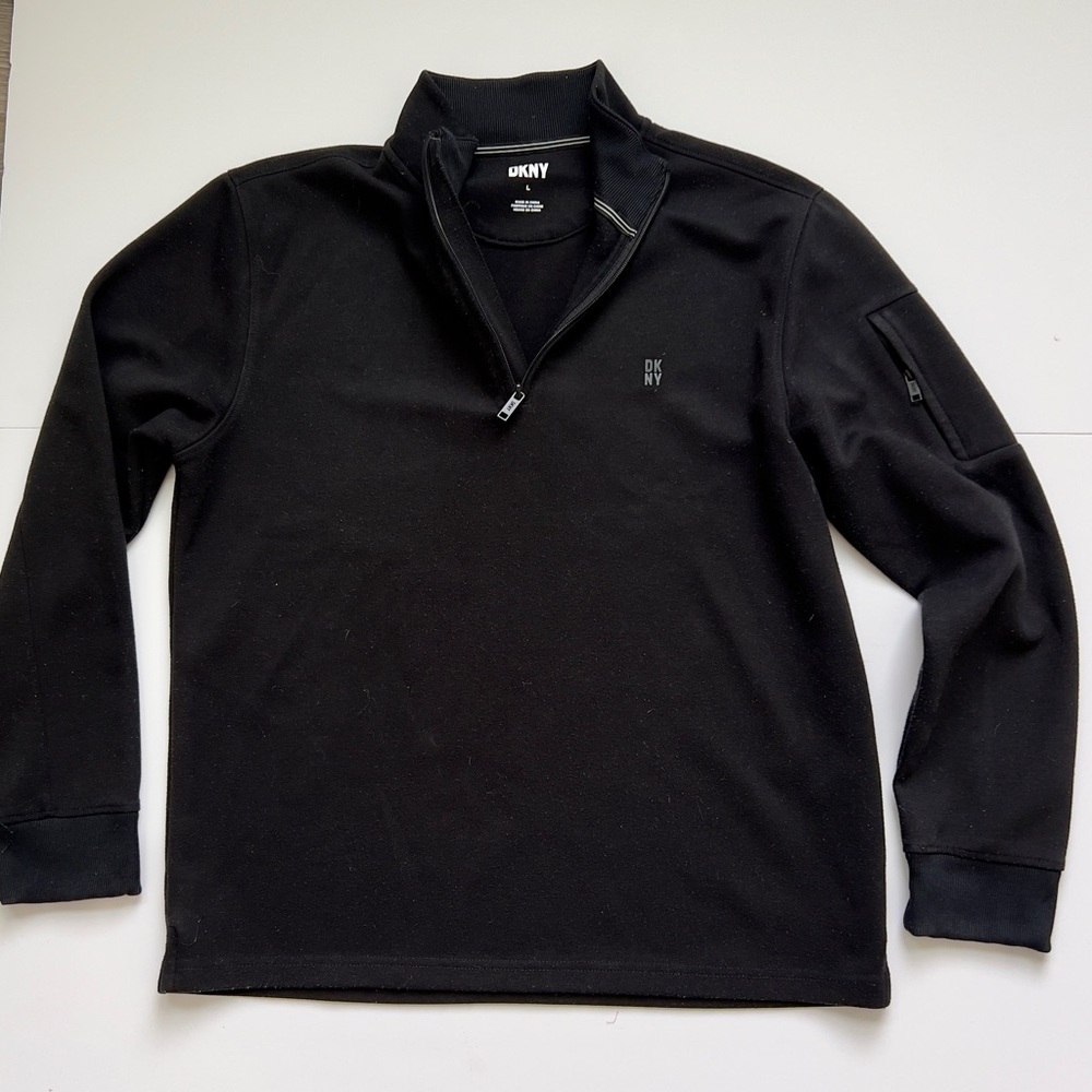 DKNY Black Half-Zip Sweatshirt